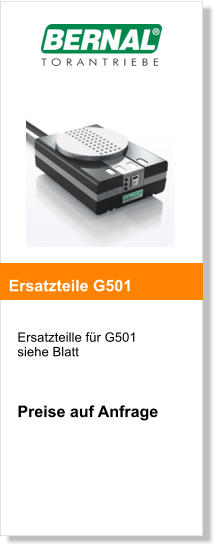 Ersatzteille fr G501  siehe Blatt    Preise auf Anfrage     Ersatzteile G501