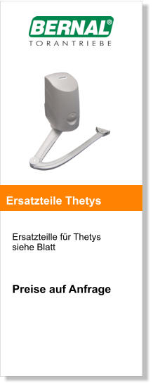 Ersatzteille fr Thetys   siehe Blatt    Preise auf Anfrage     Ersatzteile Thetys